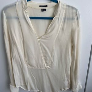 Theory cream long sleeve blouse